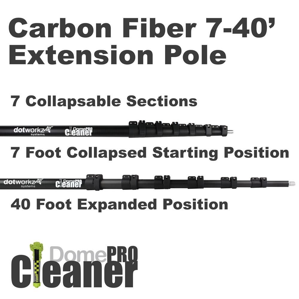 DomeCleanerPRO 40 Foot Carbon Fiber Extension Pole from Dotworkz (DW-EP40)  - Dotworkz