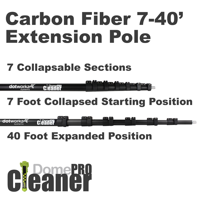DomeCleanerPRO 40 Foot Carbon Fiber Extension Pole (DW-EP40)