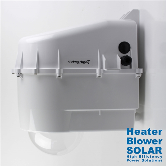 Dotworkz High Efficiency Power D3 Solar Heater Blower Camera Enclosure IP68 for Low Power Applications (D3-HB-SOLAR)