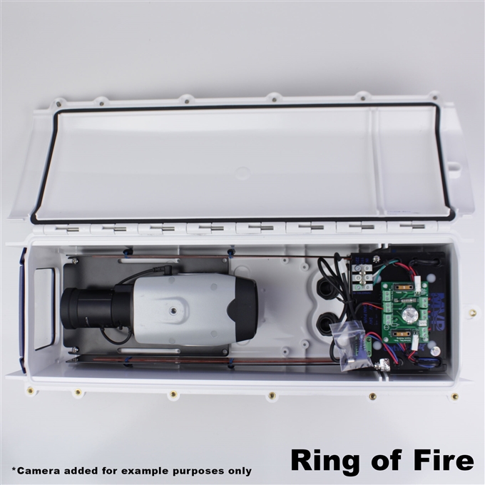 Dotworkz S-Type Ring of Fire De-Icing Camera Enclosure and Stainless Steel Arm IP68 (ST-RF-MVP-SS)