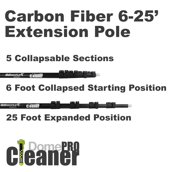 DomeCleanerPRO 25 Foot Carbon Fiber Extension Pole (DW-EP25)