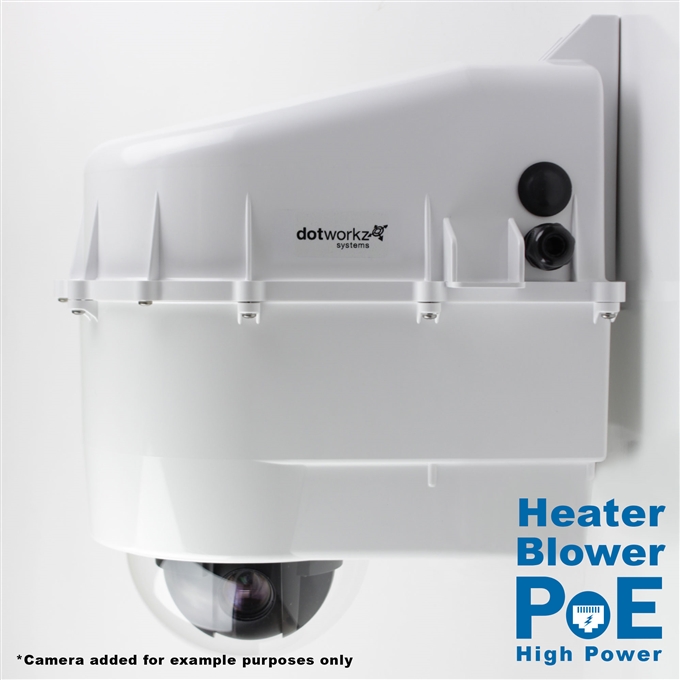 Dotworkz D3 Heater Blower Camera Enclosure IP68 with 60W High Power PoE (D3-HB-POE-60W)