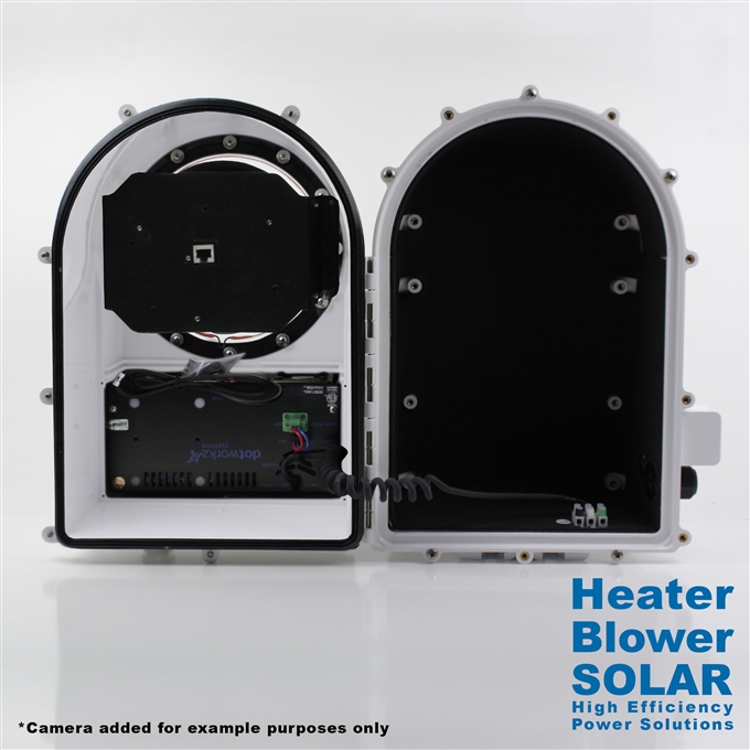 Dotworkz High Efficiency Power D3 Solar Heater Blower Camera Enclosure IP68 for Low Power Applications (D3-HB-SOLAR)