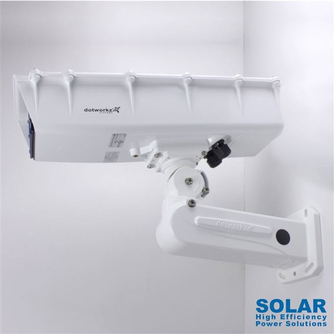 Dotworkz High Efficiency Power S-Type Solar Heater Blower Camera Enclosure and Aluminum Arm IP66 for Low Power Applications (ST-HB-SOLAR)