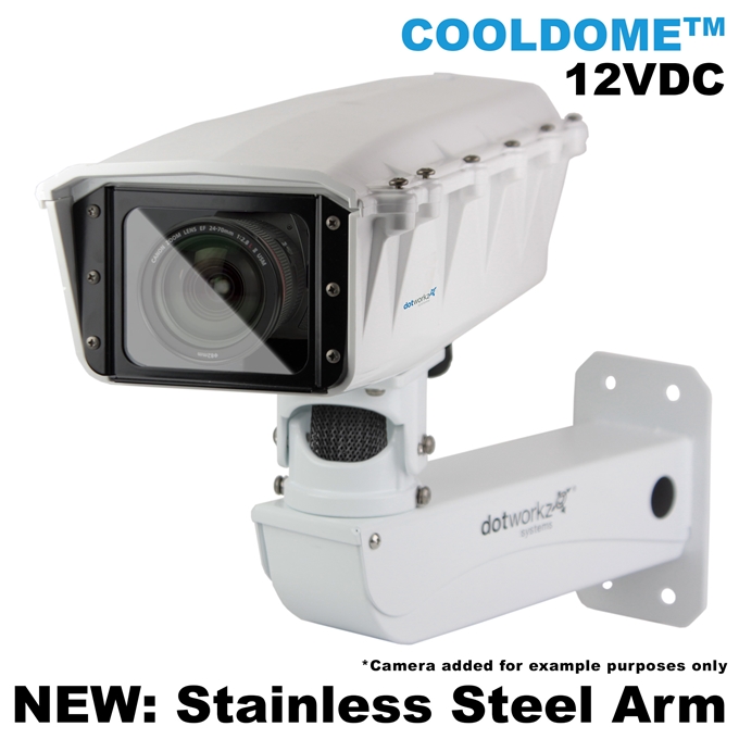 Dotworkz S-Type COOLDOME™ 12V Active Cooling Camera Enclosure and Stainless Steel Arm IP66 (ST-CD-SS)