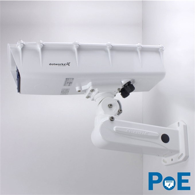 Dotworkz S-Type Heater Blower Camera Enclosure and Aluminum Arm IP66 with PoE (ST-HB-POE)
