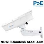 Dotworkz S-Type Heater Blower Camera Enclosure and Stainless Steel Arm IP66 with PoE and No Power Injector (ST-HB-POE-WO-SS)